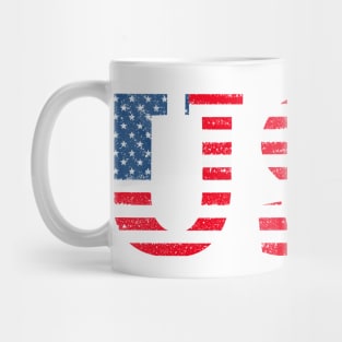 Vintage USA flag text Mug